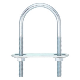 sourcing map Round U-Bolts, 1 Set 40mm Inner Width 90mm Length M6 Zinc-Plated Carbon Steel U Clamp Bolt with Nuts and Plates, for Boat Trailer