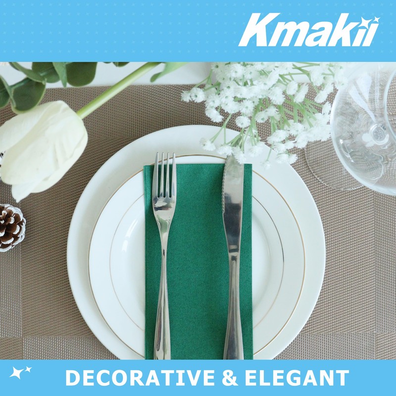 KMAKII Disposable Napkins Cloth Like Paper Napkins Linen-Feel Guest Towels