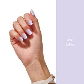 Semi Cured Gel Nail Strips - NAILOG 20 Pcs Light Purple Gel Nail Stickers Buy 3 Get 1 UV Light, Extra Long Nail Wraps with Glossy Gel Finishing for Spring Summer, Lilac