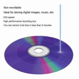 CD R 52X 730MB Recordable Disc, CD R Blank Discs for Data and Music, Blank CDs, Recordable Media Disc for iOS, for Dell, for , for HP, for , ETC. (Sanpyl46i32sfdvu-11)