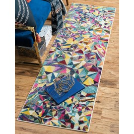 Unique Loom Estrella Collection Colorful Abstract Multi Runner Rug (2' 7 x 10' 0)