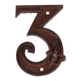 Esschert Design Cast Iron House Number, Rust Brown, 8 x 1.2 x 11.6 cm