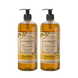 A LA MAISON Honeysuckle Body Wash Soap, 25.36 oz (2 Pack)