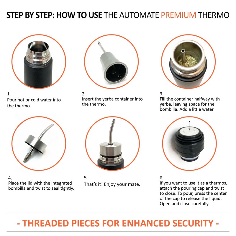 BONMATEI NEW Premium Self-Stirring Mate | 2-in-1 Stainless Steel Mate