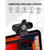 GOZVRPU 1080P HD Webcam with Built-in Microphone, Rotatable Tripod, Wide-Angle