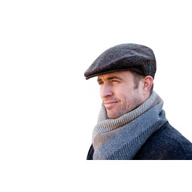 Mucros Weavers Trinity Tweed Irish Flat Cap, Newsboy Hat Made in Ireland (Color 335-1, Medium)