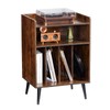 Happybuy Record Player Stand, with LED Light, 3 Tiers Turntable