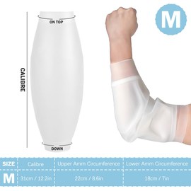 UPIQNG PICC Line Shower Cover Arm Cast Cover Waterproof Shower Cover Protector Reusable Bath Cast and Bandage Protection Cover Elbow Plaster Cast Sleeve (M)