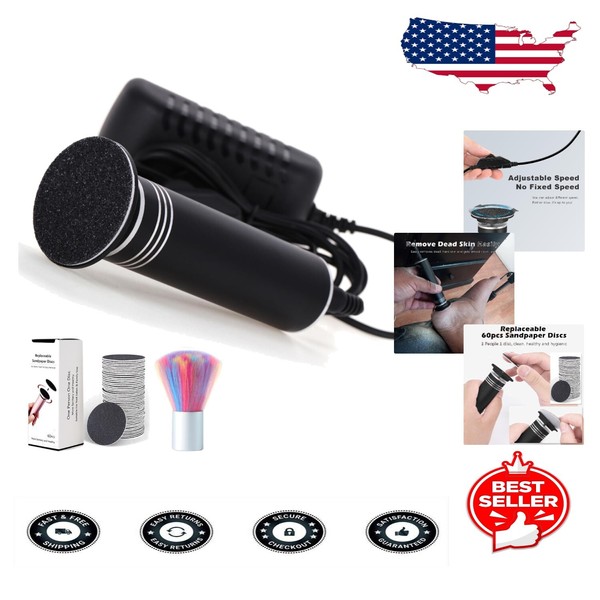 Professional Electric Foot File with 60 Discs - Ergonomic &