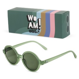KI ET LA - WOAM – Adult Sunglasses – UV Protection – Lightweight – Soft – Soft Touch Frames – Smoke Lens – French Brand, Bottle Green