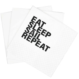 SharkBliss Sailing Quotes Cocktail Napkins, 100 Pack Eat Sleep Sail Repeat Disposable Beverage Bar Paper Cocktail Napkins For Party 2-Ply, 5x5" (Eat Sleep Sail Repeat)