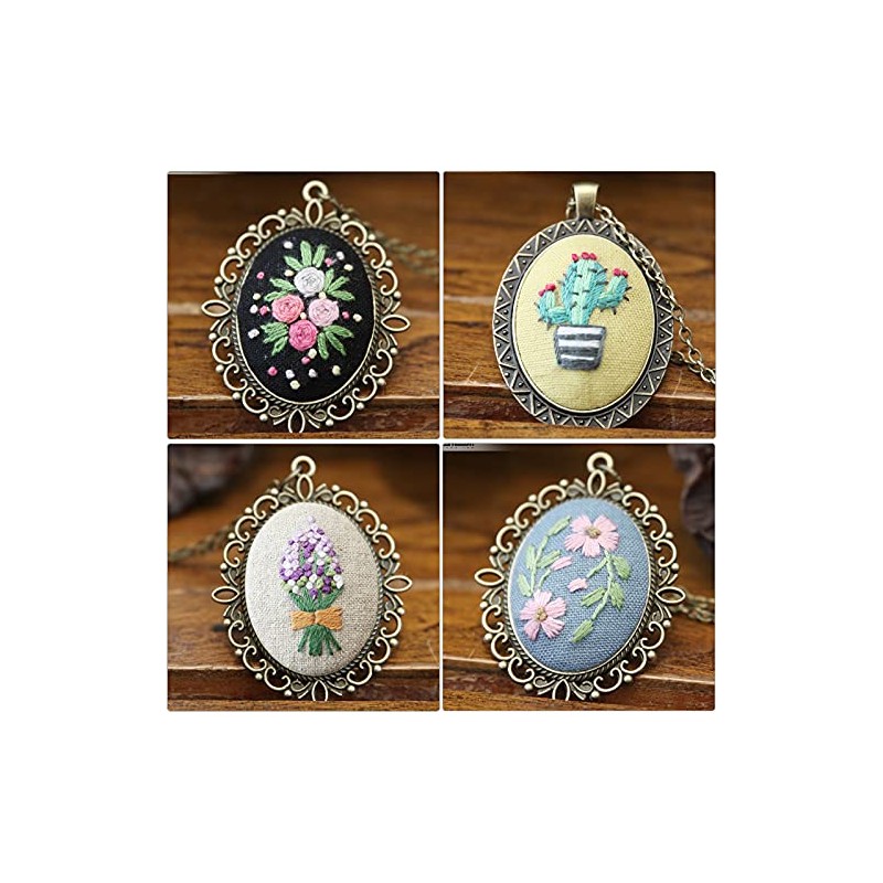 ZOCONE - Paquete de 4 kits de collar de bordado,