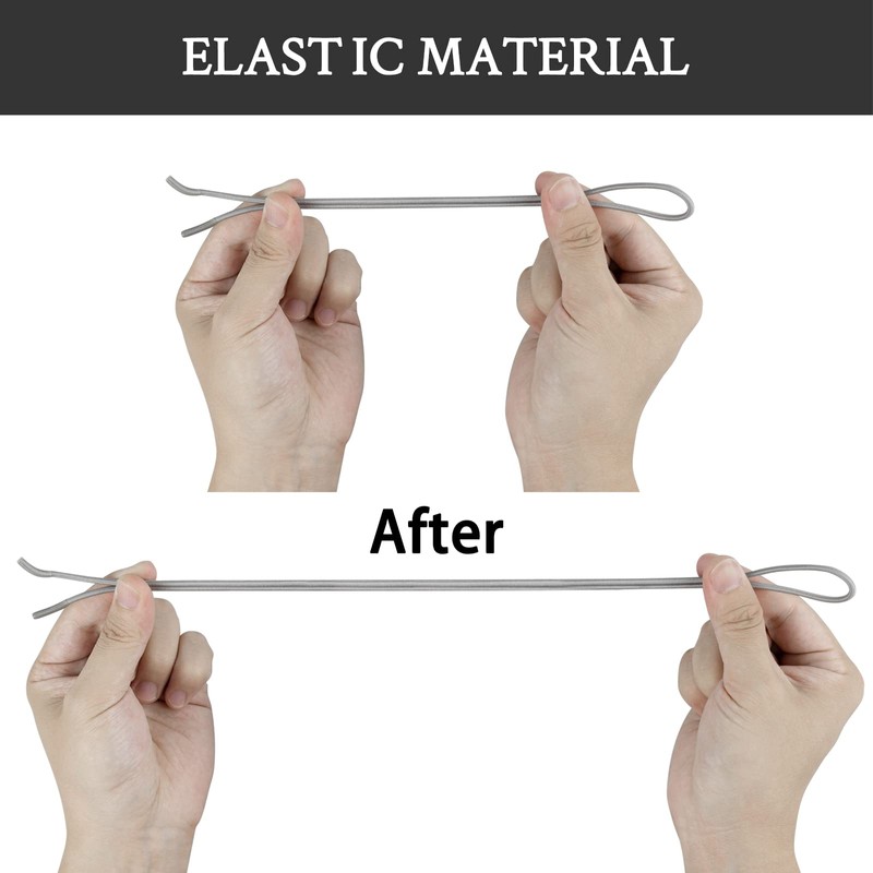 Endoto Shoelaces for Hey Dude Elastic Strings Replacement Laces Shoes(Color:Grey,Size:19Inch)