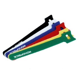 Monoprice 106463 6-Inch Hook and Loop Fastening Cable Ties, 60-Piece/Pack, 6 Colors