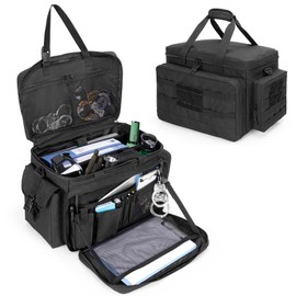 samdew Patrol Bag Law Enforcement, Police Duty Bag with Padded Laptop Layer (up to 15.6"), Police Gear Storage Organizer Car Front Seat Organizer for Police Equipment, MOLLE Compatible