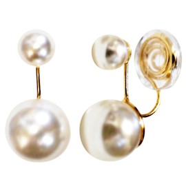 Miyabi Grace Women's Popular Non-Hole Pearl White White Dangling Crystal Gold Cubic Zirconia Long Rhinestone Heart Flower Flower Chain Leaf Butterfly Bar Cherry No Pain Silver Coil Style Earrings