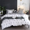 Omelas Kids Heart Love Queen Duvet Cover Set Black and