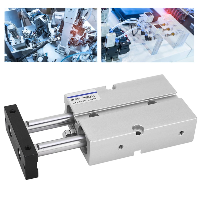 Air Cylinder Pneumatic 2 Piston Rod 2 Shaft Double Action