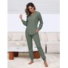 Becotal Womens Pajama Sets Waffle Knit 2 Piece Lounge Sets