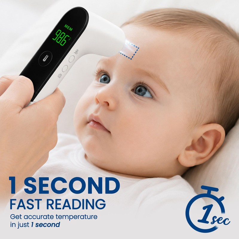 Infrared Forehead Thermometer for Adults, Kids & Baby - Digital