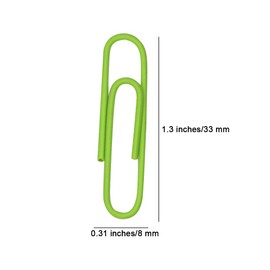 Small 300 Pack 33mm Paper Clips - Assorted Color Office Supply Accessories - Cute Paper Needle - Multicoloured Bookmark(Green)