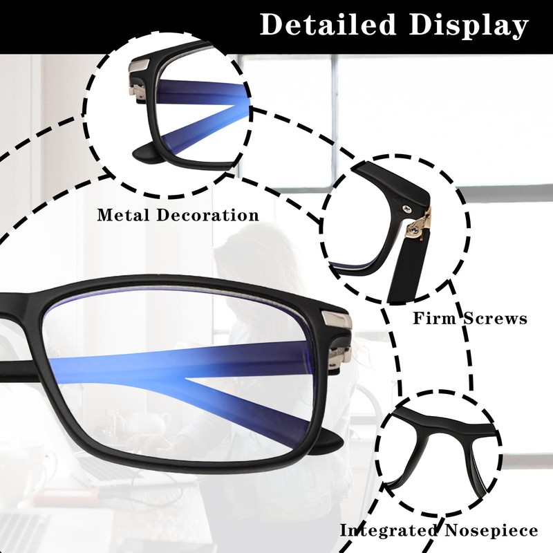 Vecien Blue Filter Glasses Computer Glasses PC Gaming Anti UV400
