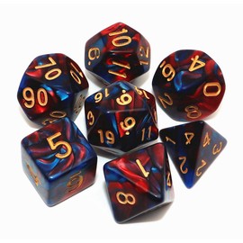 DND Dice Polyhedral Dice Set for Dungeon and Dragons MTG RPG D&D D20 D12 D10 D8 D6 D4 Red Blue
