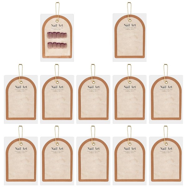 FINGERINSPIRE 12 Pcs Press on Nail Display Cards with Hanging