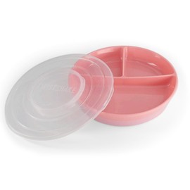 Twistshake Divided Plate for Baby, Infant Feeding, BPA Free, 6+ Months, Pastel Pink