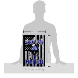 Ornament Collection Blue Lives Matter Garden Flag Set Wood Dowel Armed Forces Police Cop Law Enforcement Sheriff Officer Line Support House Decoration Banner Small Yard Gift Double-Sided, Made in USA
