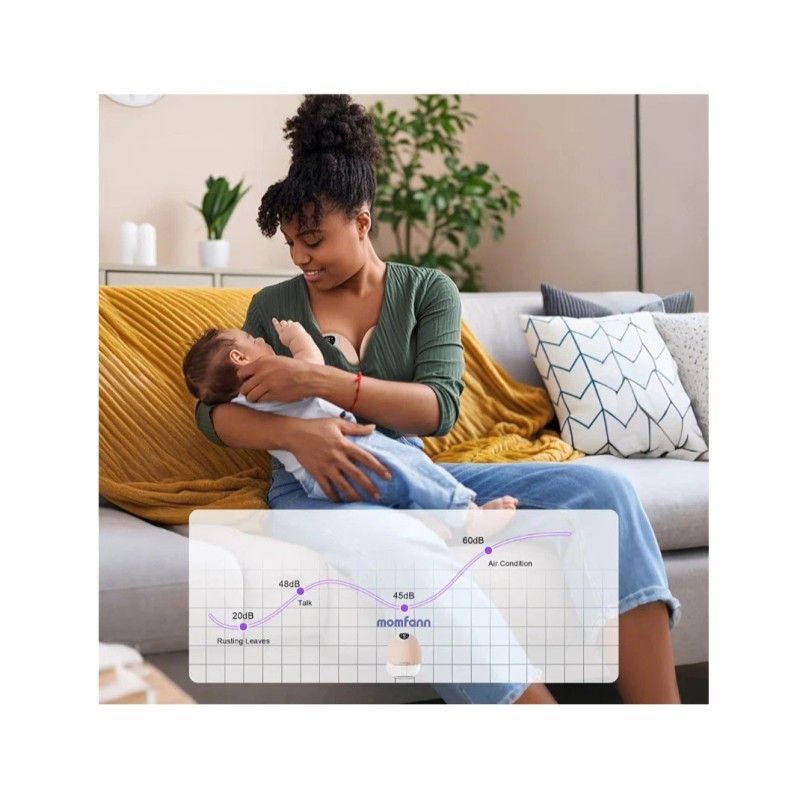 Momfann Breast Pump Wearable APP Control Portable Breastfeeding Pump Beige