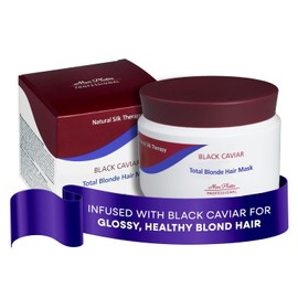 Mon Platin Total Blonde Hair Mask 500 ML - Potencia y Cuida tu Cabello Rubio con el Toque del Caviar Negro - Mejora la Vitalidad de los Tonos Rubio - Rubio Deslumbrante.
