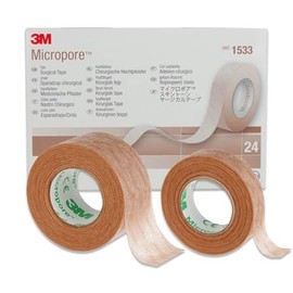P-Beauty 3M Micropore Tape Vliespflaster Hautfarben mit Anwendungstipps by medizinisches Klebeband Wimpernverl√§ngerung, Hautpflaster Hypoallergen, Atmungsaktiv, Wasserfest (2,5cmx9,14m, 5 Rollen)