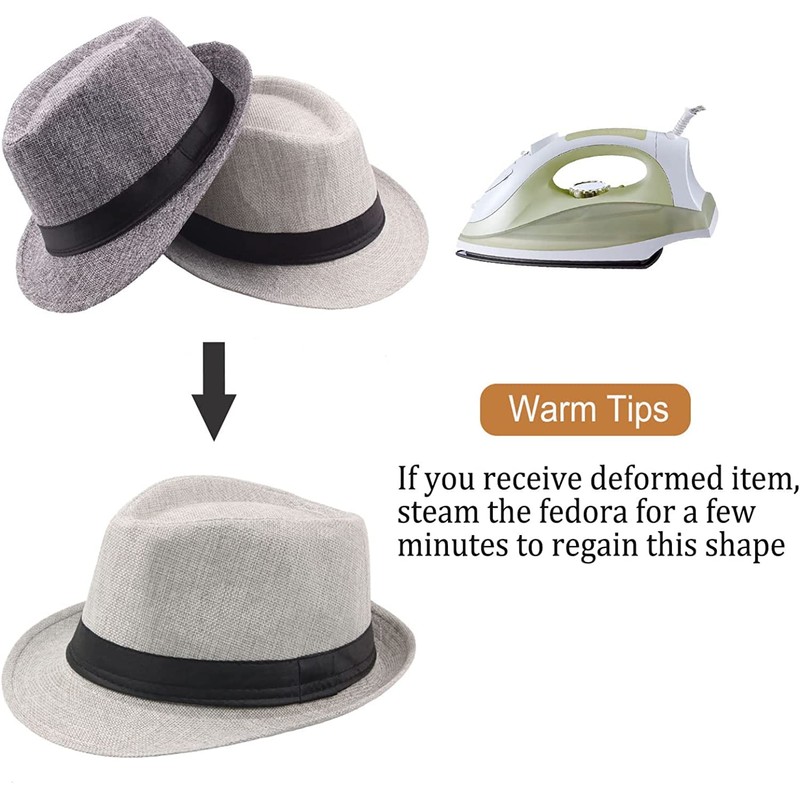 Geebuzz 5 Pack Short Brim Fedora Classic Summer Beach Sun