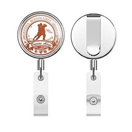 Buenos Aires Argentina Grunge Dance Stamp Round ID Badge Key Card Tag Holder Badge Retractable Reel Badge Holder with Belt Clip