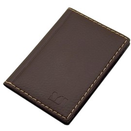 Elegant Credit/Business Card Holder with Contrast Stitching 12 Compartments MJ Design Germany Made In The Eu Various Colours and Designs Multicolour Design 2 / Braun