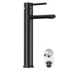 Phiestina Tall Vessel Sink Faucet Black, Bathroom Faucets Tall Single