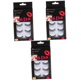 Healeved 3sets Long Thick Natural Look Cross Eyelashes Individual False Lashes Party Wear 5pairs*3