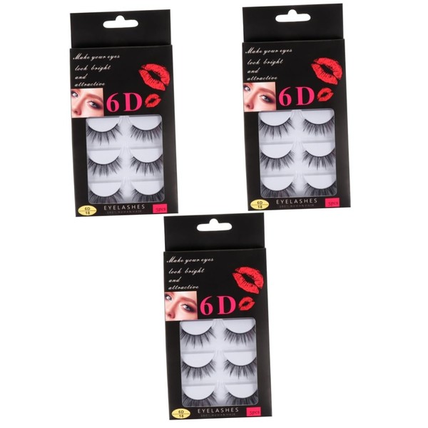 Healeved 3sets Long Thick Natural Look Cross Eyelashes Individual False
