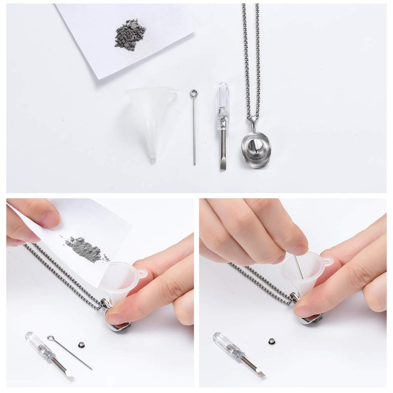 SS9721 Cowboy Hat Stainless Steel Cremation Urn Pendant Necklace Memorial