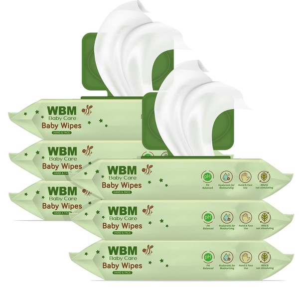 WBM Care Unscented Baby Wipes- 6 Flip-Top Pack (288 Total)