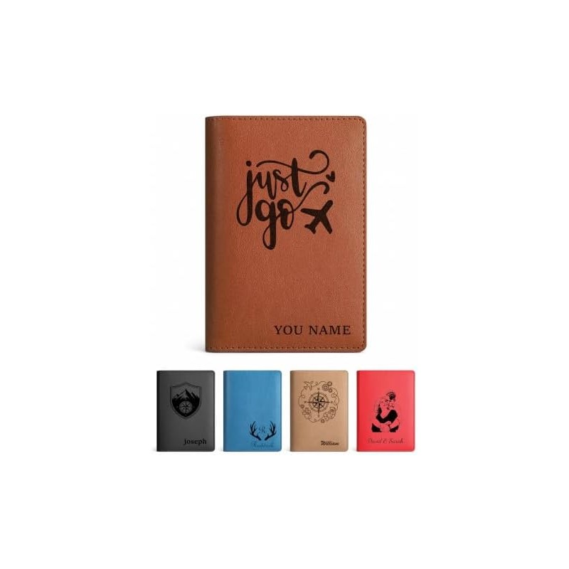 Portapasaportes Piel Genuina Personalizado RFID Regalo de Viaje