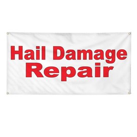 Vinyl Banner Multiple Sizes Hail Damage Repair Red Business Outdoor Weatherproof Industrial Yard Signs 10 Grommets 60x144Inches