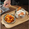 Aynaxcol Stainless Steel Rice Bowl with Lid, Set of 2,