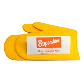 Pair of Professional Brass Polishing Impregnated Cloth Mitts Gloves Mittens