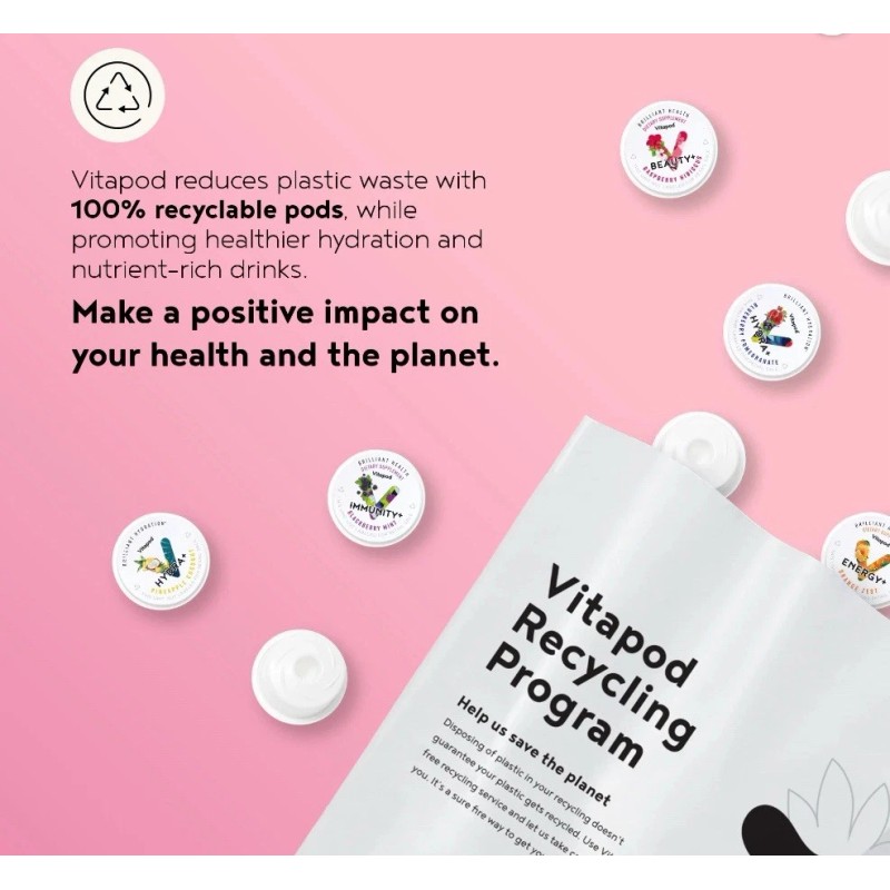 Paris Hilton Blue 22oz Vitapod Water Bottle + 6 Pods