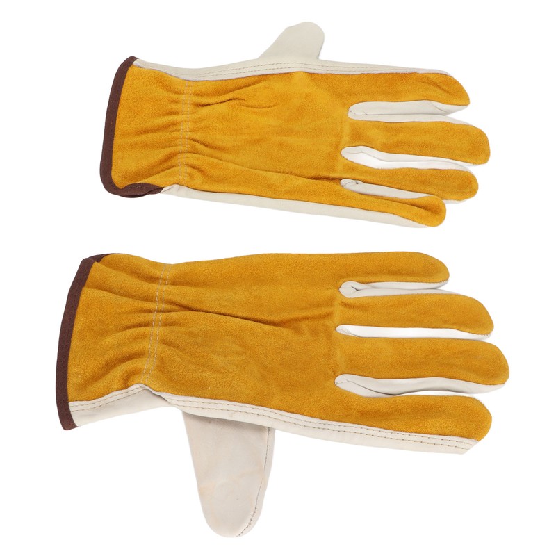 Garden Cowhide Gloves Puncture Proof Wearproof Full Finger Leather Gloves