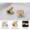 4Pcs Round Dresser Knobs Gold Cabinet Knobs, 0.96In Solid Round
