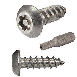 #12 x 3/4" Button Head Torx Security Sheet Metal Screws Stainless Steel Tamper Resistant, Qty 25 Number 12 Size x 3/4" Length by Fastenere