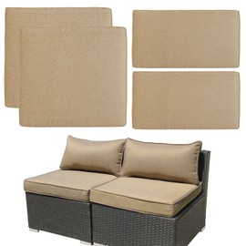 FKSLIFE 4Pcs Patio Cushion Covers Replacement,Outdoor Patio Seat Cushion Covers Furniture Sofa Covers,Waterproof Back Cushion Slipcovers Washable Pillow Cover with Zipper(25×25×3.15 inches,Brown)